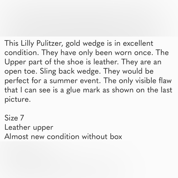 Lilly Pulitzer Gold Gigi Wedge - Picture 11 of 11